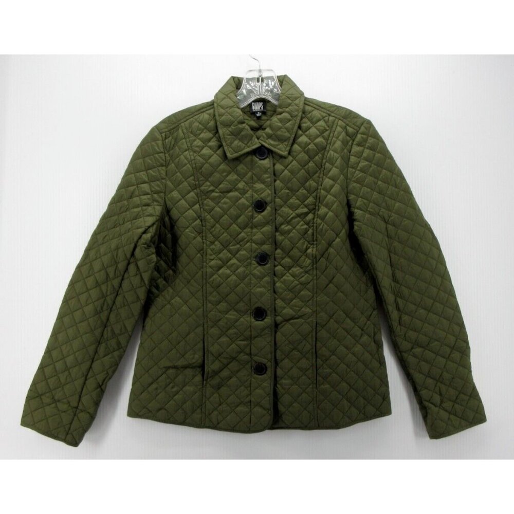 Gumps San Francisco Jacket Small Quilted Coat Button Up Insulated